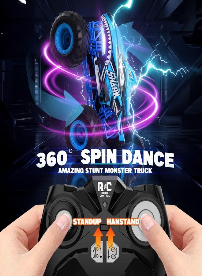 بيزغار شاحنة الوحش BEZGAR التي تعمل بجهاز تحكم عن بعد - شاحنة الوحش القرش مع دوران 360 درجة وانجراف، سيارة تحكم عن بعد بمقياس 1:16 مع أضواء وموسيقى، سيارة تحكم عن بعد للأولاد من 4 إلى 7 سنوات، هدايا عيد الميلاد للأطفال - Image 3